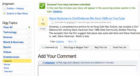 Story Submitted Digg