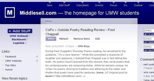 Image of UMw Blogs post on Middlesell.com