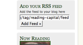 Image of Add RSS field on Reading Capital Site