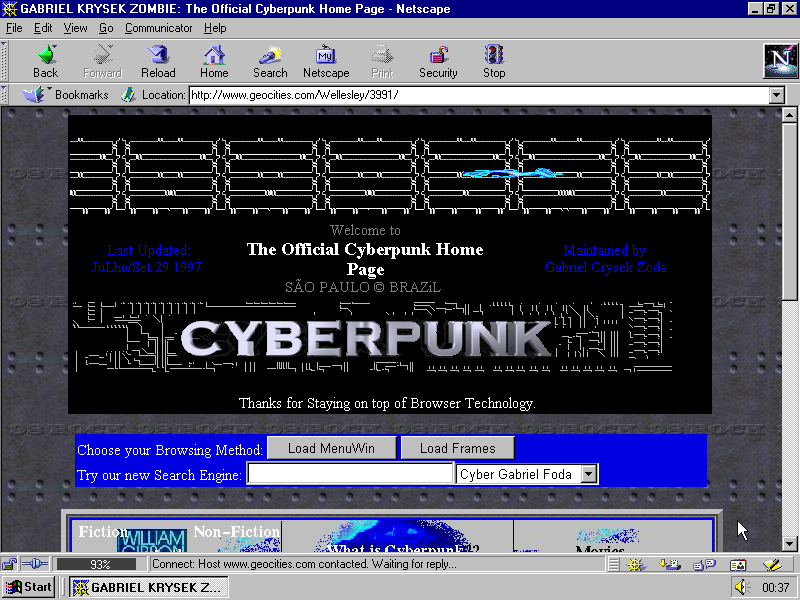 Cyberpunk Geocities Site