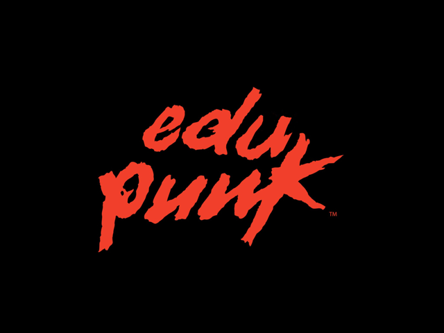 Image of DaftPunk style EDUPUNK label.