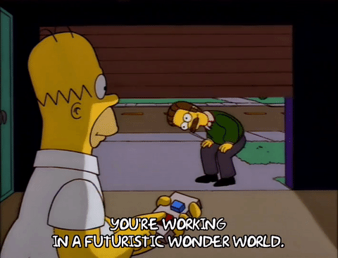 Animated GIF of Homer Simpson opening a garage door