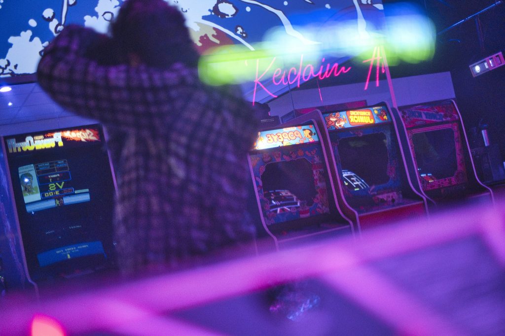 Reflection of arcade machines