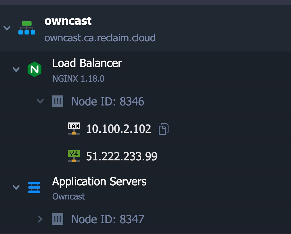 Image of the two containers within the owncast environment