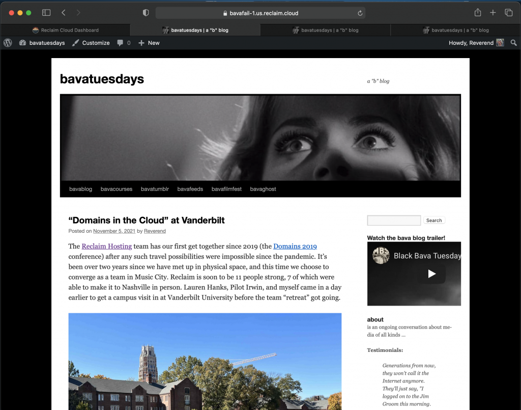 image of bavatuesdays blog running on bavafail-1 .us cluster