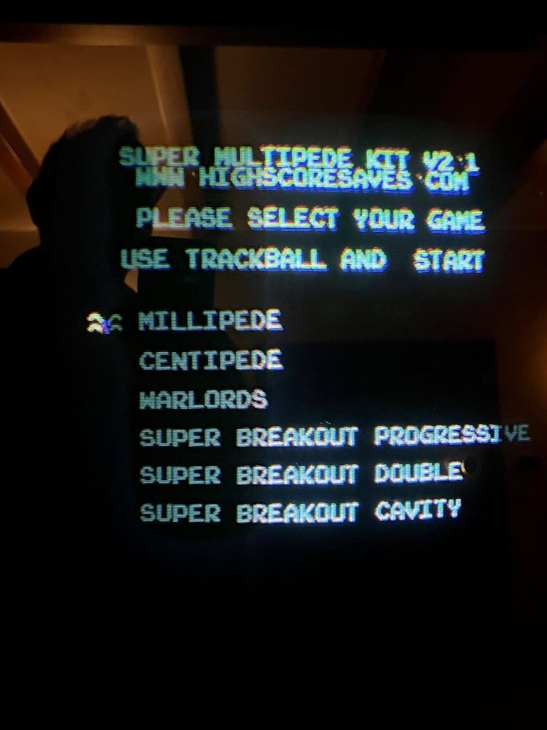 Image of game selection screen for Multipede