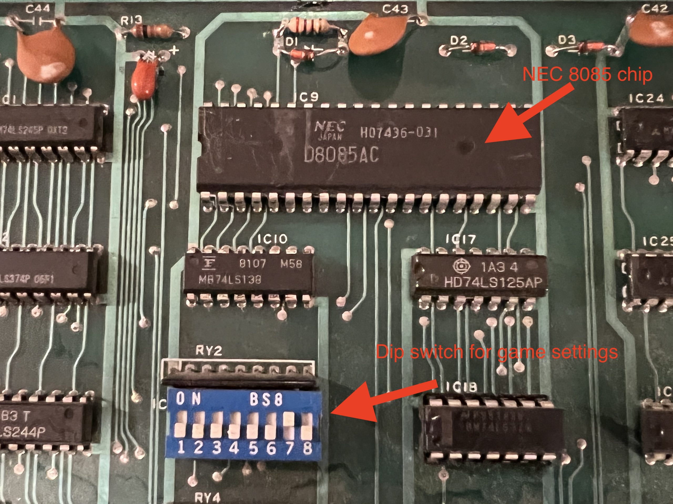 8085 processor and dip switch