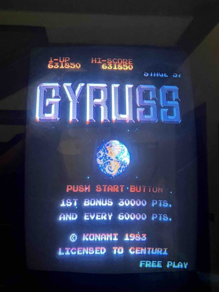 Screenshot of Gyruss hi-score 6-5-2022