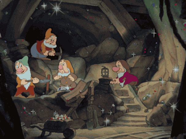 Image of the 7 dwarves working
