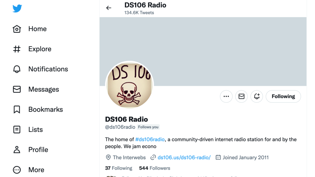 ds106radio twitter profile