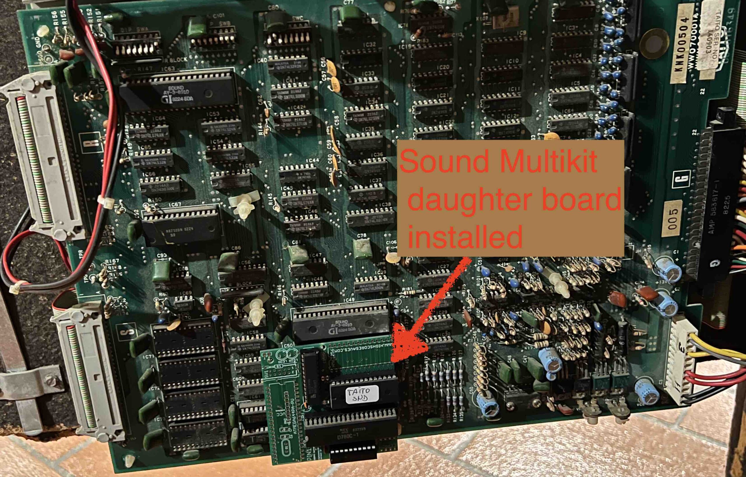 image of game board with sound card for multikit installed
