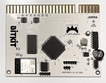 Image of BitKit2, a white FPGA board