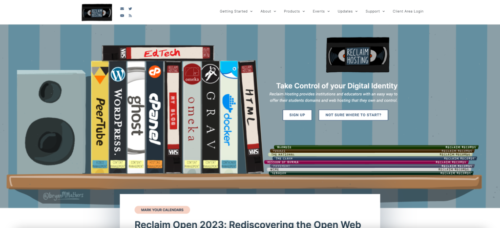 Image of Reclaim Hosting's new site header