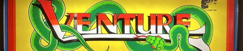 Image of Venture arcade machine's lighted marquee